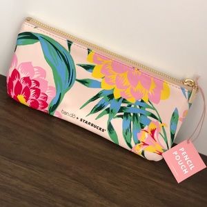 Starbucks Ban.do flower pencil pouch with gold
